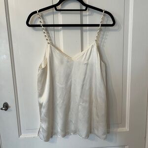 Cami NYC Cream Camisole Top With Pearl Straps